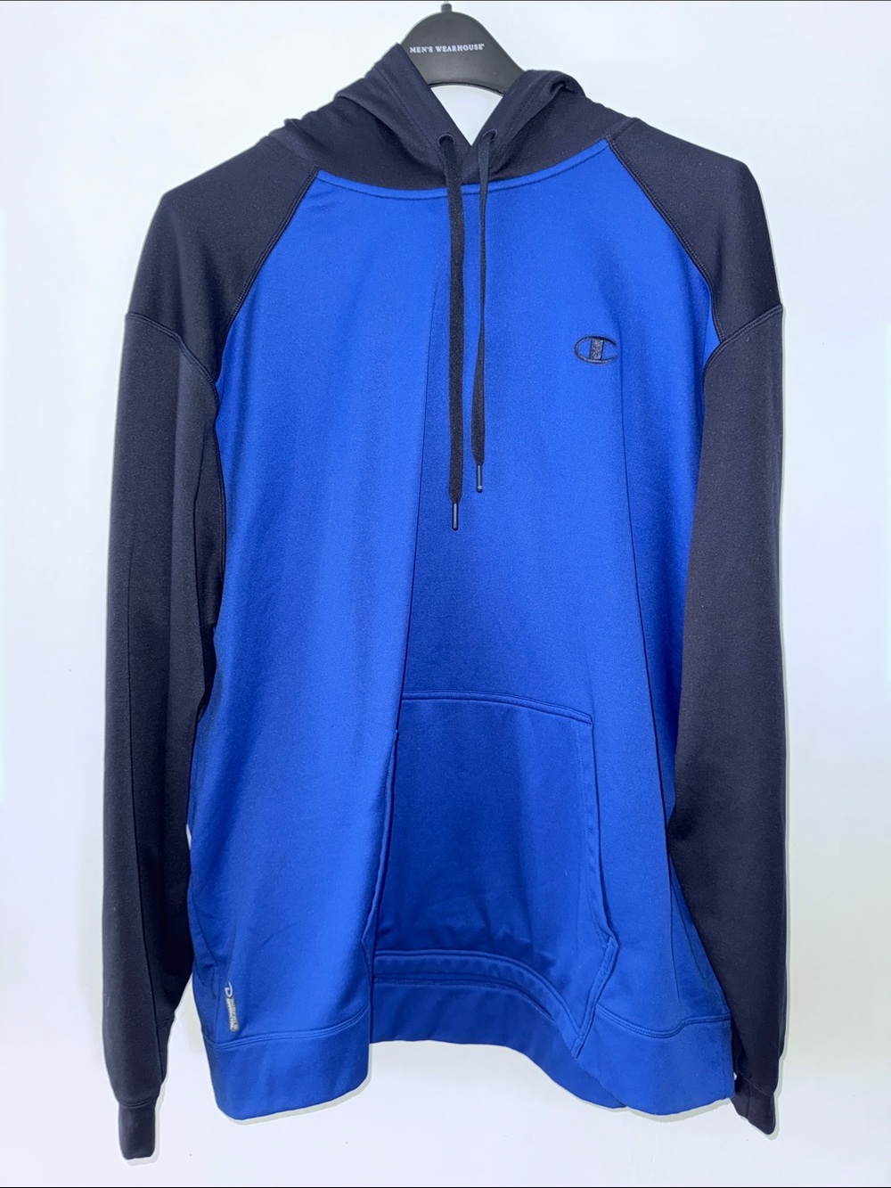 Champion Duofold Men's‎ Performance Colorblock Pullover Hoodie Blue Black XL